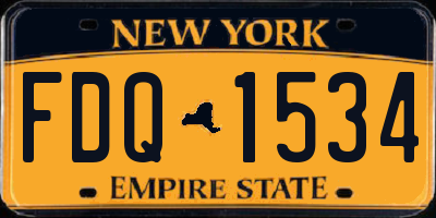 NY license plate FDQ1534