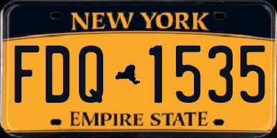 NY license plate FDQ1535