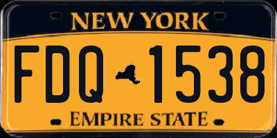 NY license plate FDQ1538