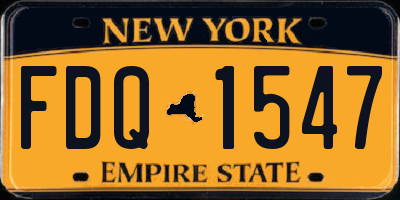 NY license plate FDQ1547