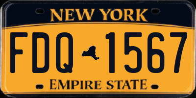 NY license plate FDQ1567