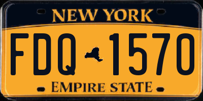 NY license plate FDQ1570