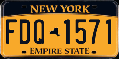 NY license plate FDQ1571