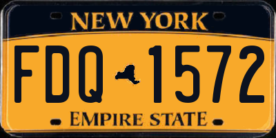 NY license plate FDQ1572
