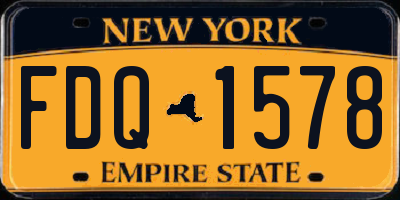 NY license plate FDQ1578
