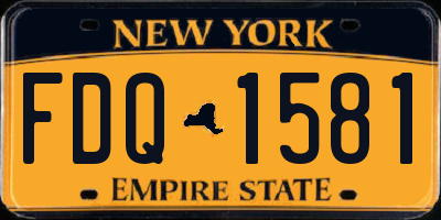 NY license plate FDQ1581