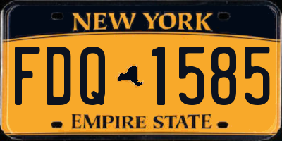 NY license plate FDQ1585