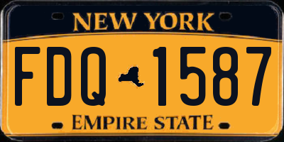 NY license plate FDQ1587