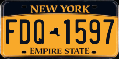 NY license plate FDQ1597