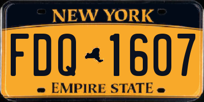 NY license plate FDQ1607