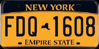 NY license plate FDQ1608