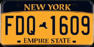 NY license plate FDQ1609