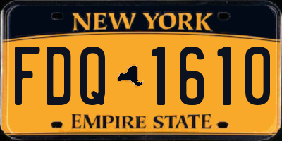 NY license plate FDQ1610