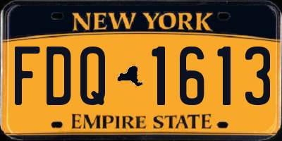 NY license plate FDQ1613