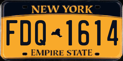 NY license plate FDQ1614
