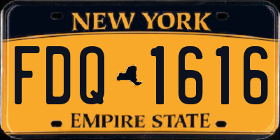 NY license plate FDQ1616