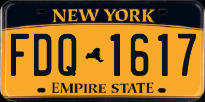 NY license plate FDQ1617