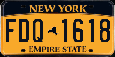NY license plate FDQ1618