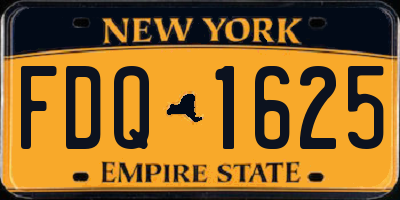 NY license plate FDQ1625