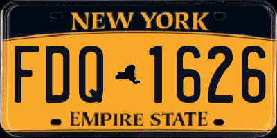 NY license plate FDQ1626