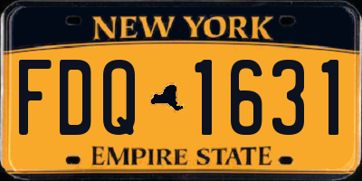 NY license plate FDQ1631