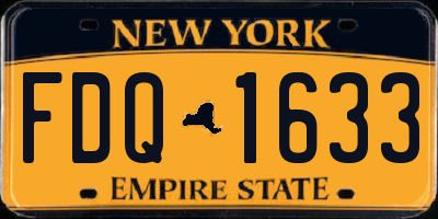 NY license plate FDQ1633