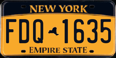 NY license plate FDQ1635