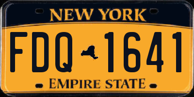 NY license plate FDQ1641