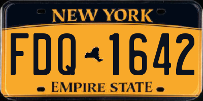 NY license plate FDQ1642