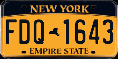 NY license plate FDQ1643