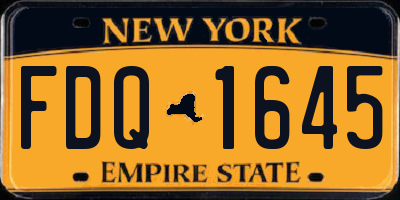 NY license plate FDQ1645