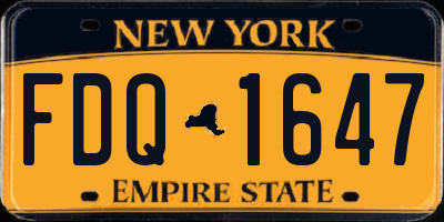 NY license plate FDQ1647