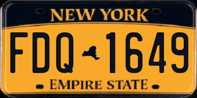 NY license plate FDQ1649