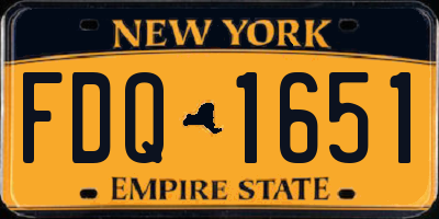 NY license plate FDQ1651