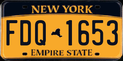 NY license plate FDQ1653