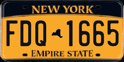 NY license plate FDQ1665