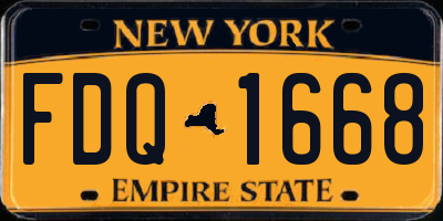 NY license plate FDQ1668
