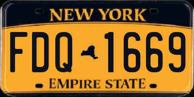 NY license plate FDQ1669