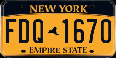 NY license plate FDQ1670