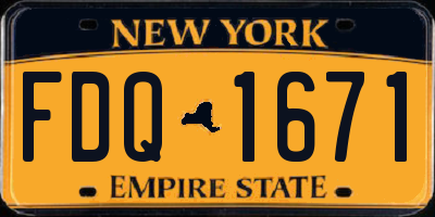 NY license plate FDQ1671