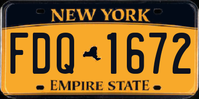 NY license plate FDQ1672