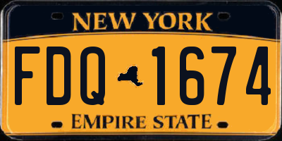 NY license plate FDQ1674
