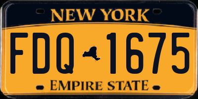 NY license plate FDQ1675