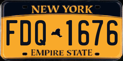 NY license plate FDQ1676