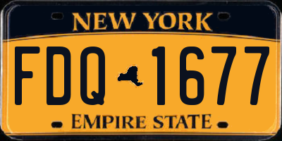 NY license plate FDQ1677
