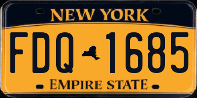 NY license plate FDQ1685