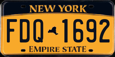 NY license plate FDQ1692