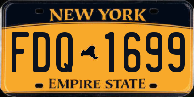 NY license plate FDQ1699