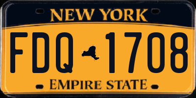 NY license plate FDQ1708