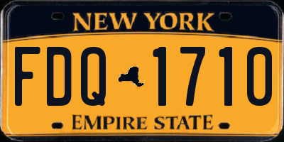NY license plate FDQ1710